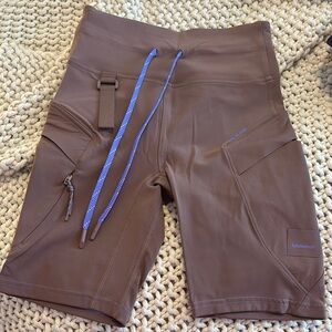lululemon athletica Brown Bike Shorts with Stretchy Fabric